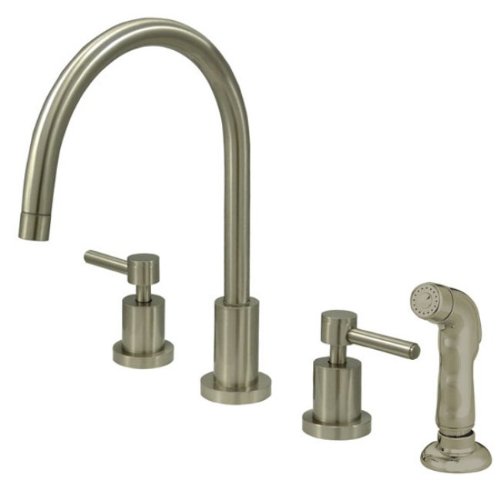 => Kingston Brass KS8728DL Concord Widespread Kitchen Faucet With Sprayer, Satin Nickel Cheap