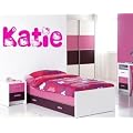 (LARGE) HELLO KITTY PERSONALISED NAME & COLOUR BEDROOM WALL ART VINYL DECAL STICKER 14 COLOURS AVAILABLE