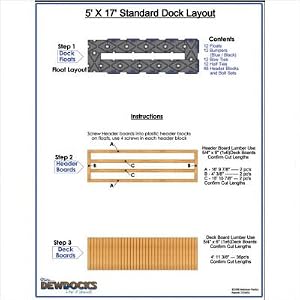 Dewdocks Standard Dock (Beige Blue,5 X 17-Feet) by