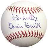 Don Mattingly Autographed/Signed Official Baseball with Donnie Baseball Inscription with FREE GLASS