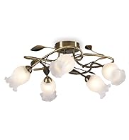 5 Arm Tulip Flush Ceiling Chandelier