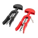 Red Hardened Outdoor Camping Corkpull Corkscrew Plastic with Built in Stainless Steel Knife - 7