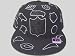 Size 7 3/4 Black NFL Logos Embroidered on Black Fitted Flat Bill Cap / Hat