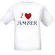 I LOVE AMBER - Name-series - White T-shirt