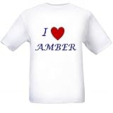 I LOVE AMBER - Name-series - White T-shirt