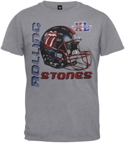 Rolling Stones - Mens Super Bowl T-shirt Large Grey