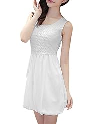 Bubble Dress Round Neck Sheer Chiffon Sleeveless Above the Knee Tunic 