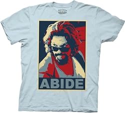 Big Lebowski Abide Mens Blue T-shirt