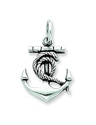 Sterling Silver Fouled Anchor Charm & 18" Chain
