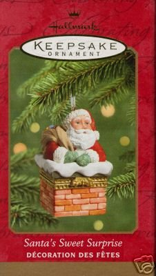 Hallmark 2001 Ornament SANTA'S SWEET SURPRISE Porcelain BOX