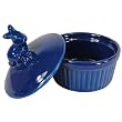 Provence Rabbit Pate Oven Crock Blue
