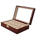 Watch Box Storage Chest For 10 Watches Extra Clearance Cherry Lacquer Finish Inlaid Top
