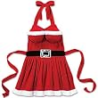Mrs. Santa Claus Sassy Christmas Apron with Faux Fur and Strategic Padding