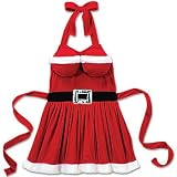 Mrs. Santa Claus Sassy Christmas Apron with Faux Fur and Strategic Padding