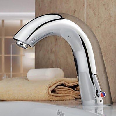 Minimalist Chrome Bathroom Sink Faucet with Automatic Sensor (Hot and Cold)