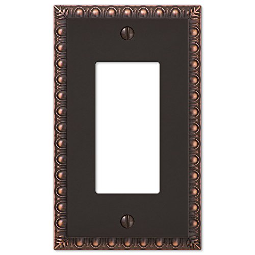 Single 1-Gang Rocker Decorator GFI Egg & Dart Switch Plate Wall Plate Cover, Oil Rubbed Bronze