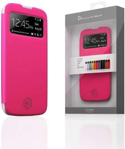 SLG D5 Genuine Italian Leather Case for Samsung Galaxy S4 with Front Window (Pink)