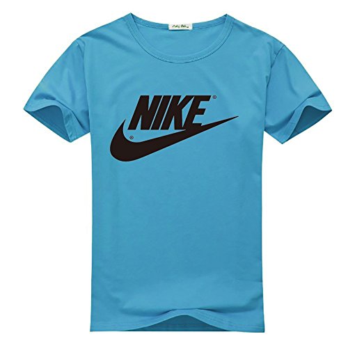 Nike Logo Customized Men's Classic Cotton T-Shirt X-Large Light Blue