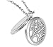 Tree of Life Essential Oil Diffuser Necklace - Aromatherapy Jewelry - Hypoallergenic 316L Stainless Steel, 21'' Chain with 12 Assorted Pads