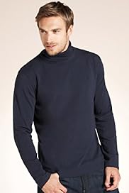 2 Longer Blue Harbour Cotton Rich Roll Neck Stretch Top