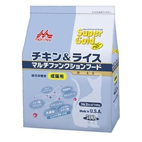 【クリックで詳細表示】スーパーゴールド チキン＆ライス 成猫用 500g
