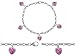 Original Star K(tm) High End Tennis Charm Bracelet With 5pcs 7mm Heart Shape Created Pink Sapphire in .925 Sterling Silver