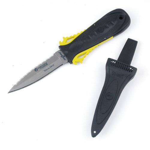 Deep See Squeeze Lock Dive Knife Titanium Yellow Tanto On Sale