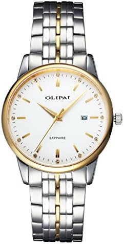 OLIPAI Men's Dress Wrist Watches Swiss Quartz with Stainless Steel Band &amp; Day