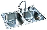FrankeUSA OSK953-18BX Double Bowl Stainless Steel Sink, Three Faucet Holes