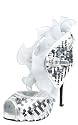 Urban68e Sequin Ruffle Evening Heels SILVER