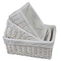 White willow wicker Set of 3 Storage toy Baskets