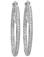 14K White Gold 1/2 ct. Diamond Hoop Earrings