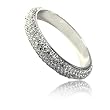 Six-Lined Clear Rhinestone Clay Based Bangle Bracelet Fashion Jewelry