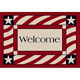 Summer Patriotic Welcome America Novelty Rug Size: 3'10 x 5'4