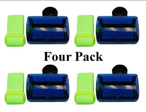 Bike & Runner's Safety Light 4 Pack - Flashes BLUE, 5 White LED Flashing thru BLUE COVER , 7 Function, 6 Patterns for Outdoor Runner's, Jogger's & Walker's with Arm Strap, Belt Clip and Bike Mount On Sale