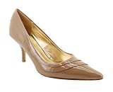 PLEATED PATENT POINTED TOE PUMP