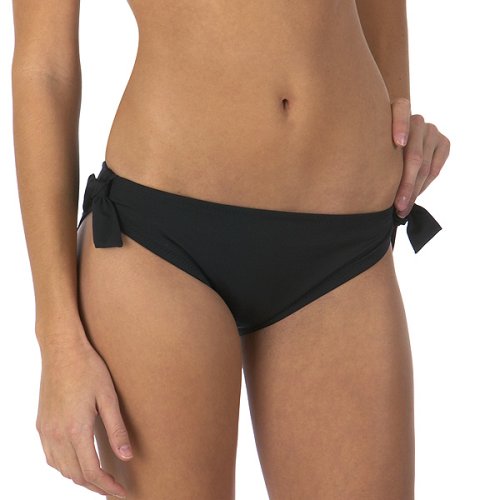 Mossimo Black: Solid Mock-Tie Hipster Swim Bottoms - Ebony