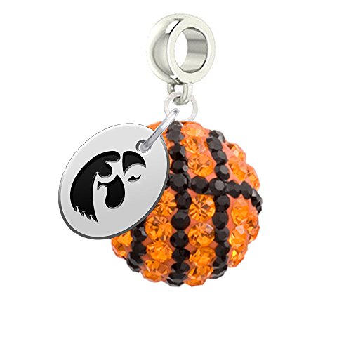 Iowa Hawkeyes Basketball Drop Charm Fits All European Style Charm Bracelets