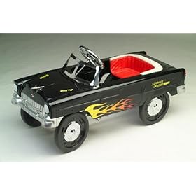 55 CLASSIC PEDAL CAR Black with flames - Nostalgic design, wonderful reproduction of the... by HomeLifeShopping