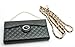 ZZYBIA IP6 4.7 Chain Purse Black Leatherette Case Card Holder Wallet with a Detachable Long Strap for Apple iPhone 6 4.7