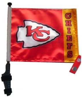 KANSAS CITY CHIEFS Flag with SSP Flags Pole and EZ On &amp; Off Bracket / Golf Cart Flag
