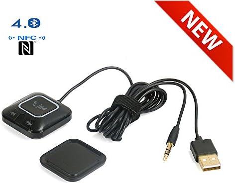 2016 New eranton® NFC-enabled Bluetooth 4.0 Aux Adapter for Car Stereo Hands Free Car Kit Wireless Music Receiver with Magnetic Base
