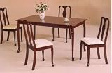 Veneer Top Cherry Queen Anne Dining Table & 4 Chairs