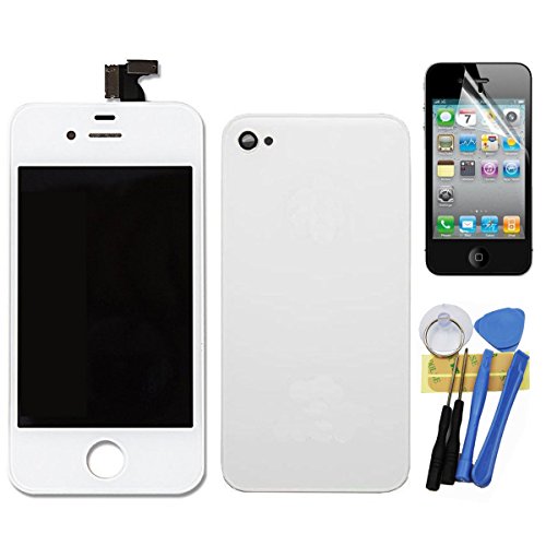 Dannemann For iPhone 4ATT GSM Replacement LCD Touch Screen Digitizer Assembly +back cover White+free tools