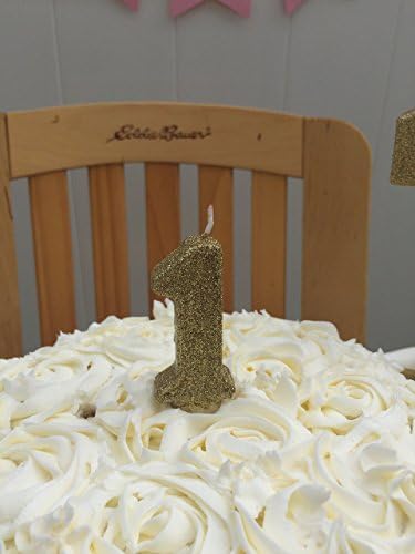Gold Glitter number 1 candle