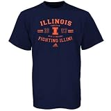 adidas Illinois Fighting Illini Navy Blue Blue & Orange Forever T-shirt
