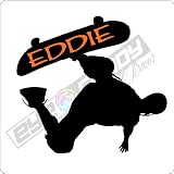 SKATEBOARD BOY(WITH CUSTOM NAME) WALL STICKERS ART DECALS DECOR