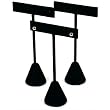 3 Black Velvet Earring T Stand Showcase Displays 4.75"