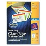 Avery 8876 Clean edge ink jet business cards, 2 x 3-1/2, ivory, 200/pk