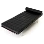 Barcelona Day Bed in Black full aniline Italian leather